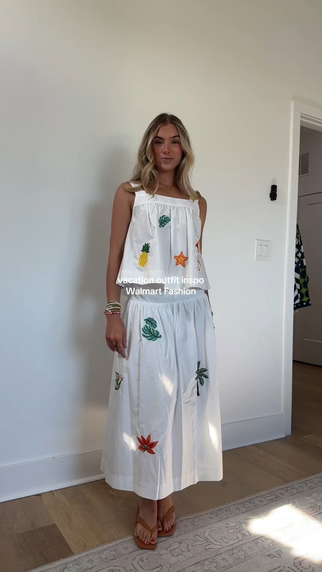 someone take me somewhere beach immediately to wear this matching skirt set 🥹 the patch icons are the colorful, fun but  simple touch this set needs. oh and by the way it’s a WALMART fashion find 👏 5’4/xs. In my LTK. 

#walmartfashion #walmartfashionfinds #walmartstyle #walmartsummerfashion #vacationoutfits @Walmart

#LTKootd #LTKSeasonal #LTKdayinmylife