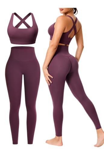 Workout Sets For Women 2 Piece Yoga Pilates Gym Athletic Matching Outfits | Amazon (US)