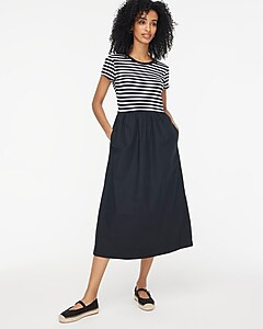 Striped short-sleeve knit mixy dress | J.Crew Factory