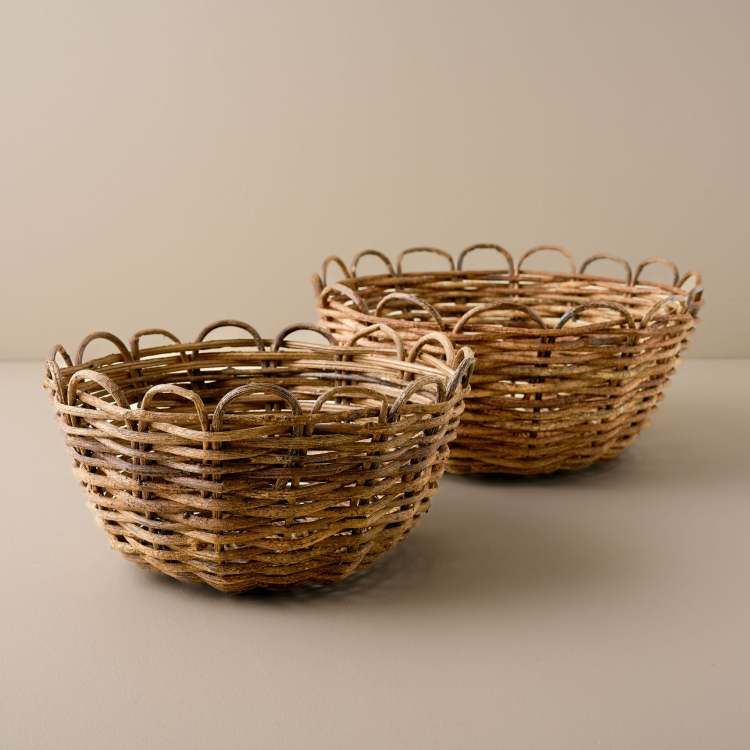 Scalloped Woven Basket | Magnolia