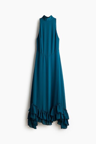 H & M - Ruffled Maxi Dress - Dark Turquoise | H&M (US + CA)
