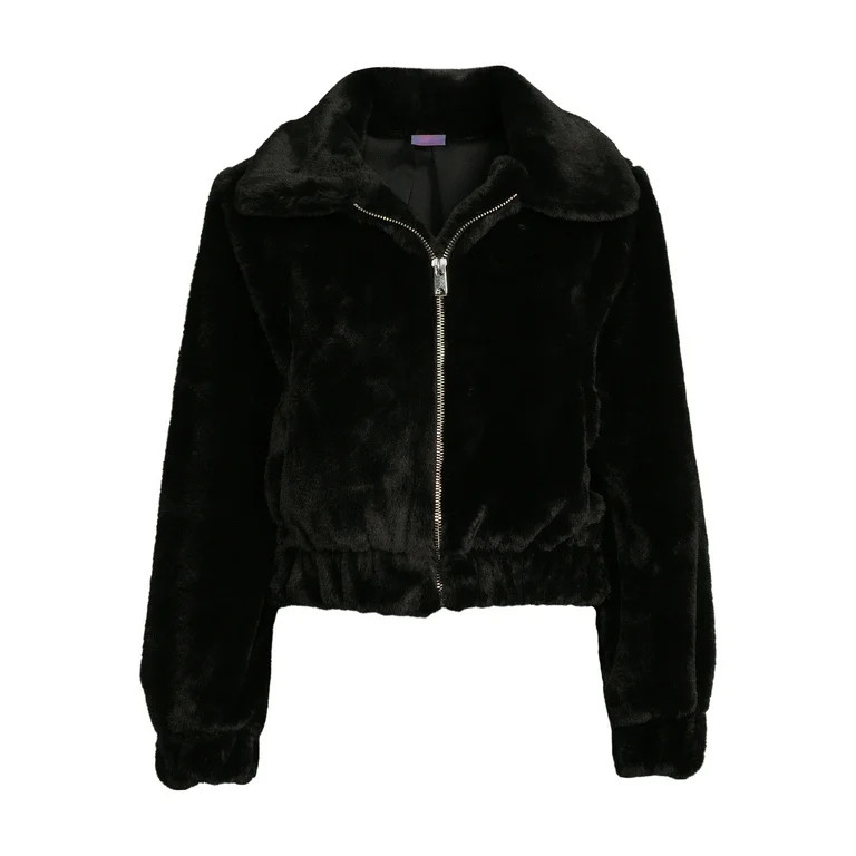 No Boundaries Juniors' Faux Fur Bomber Jacket, Sizes XS-XXXL | Walmart (US)