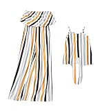 Family Matching One Piece Striped Romper Dress Mommy and Me Spaghetti Straps Dress Off Shoulder Stra | Amazon (US)
