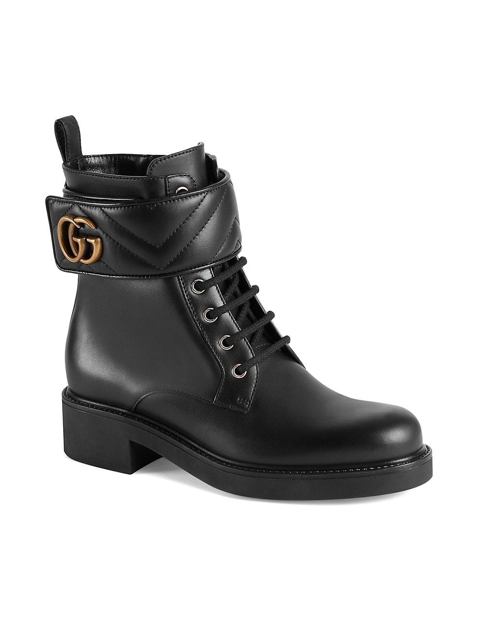 Gucci Double G Leather Ankle Boots | Saks Fifth Avenue