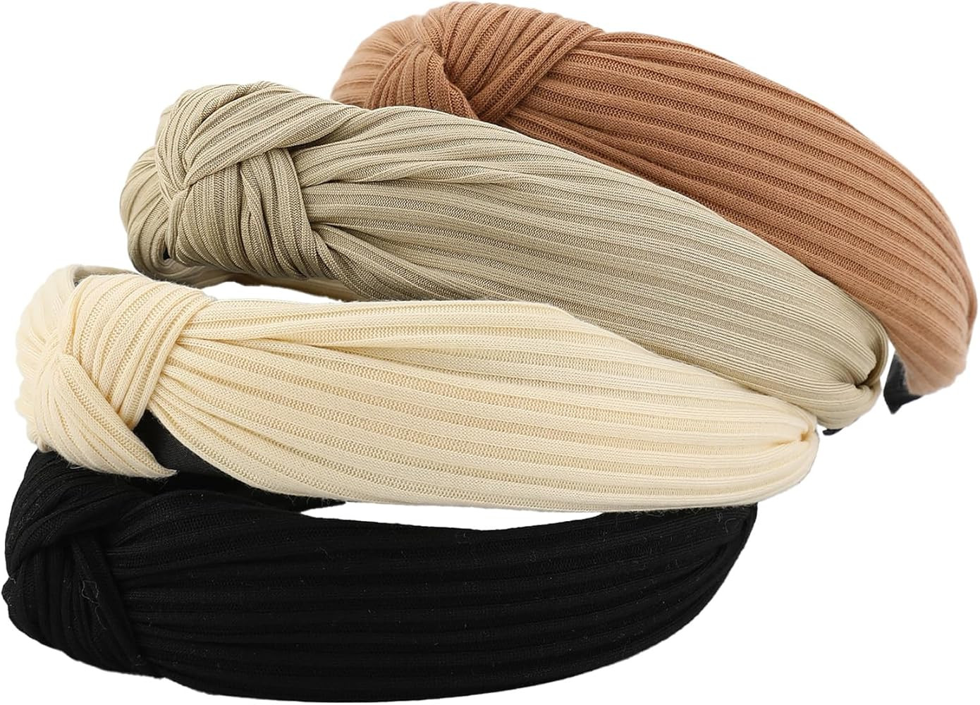 4 Pack Knotted Wide Headbands for Women Girls Cute Head Wrap in Solid Color Non-slip Hair Accesso... | Amazon (US)