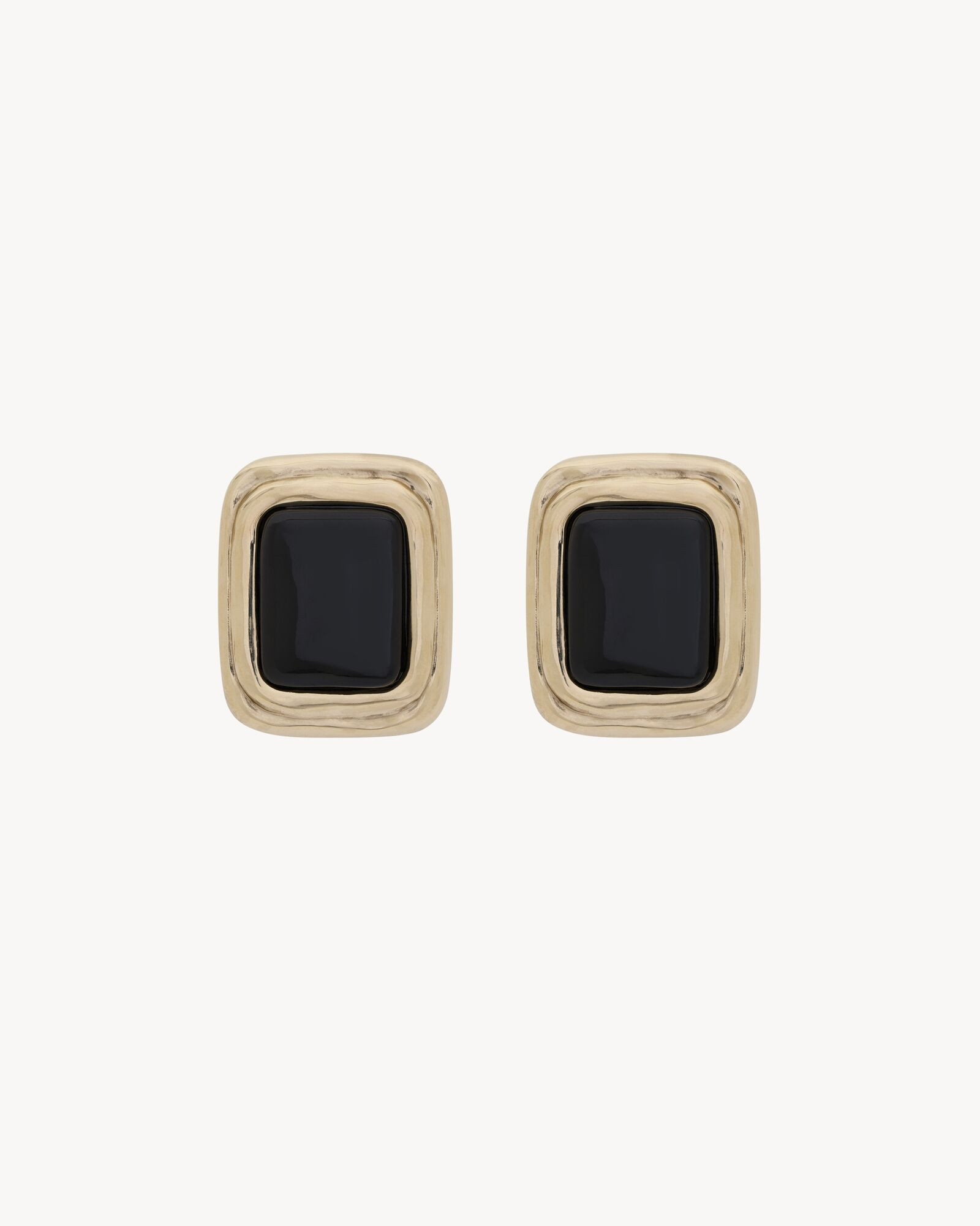 square cabochon earrings in enamel and metal | Saint Laurent Inc. (Global)