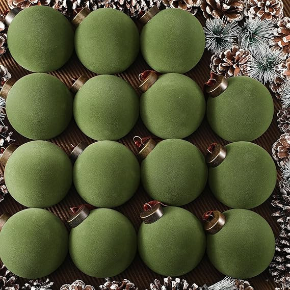 Liliful 15 Pcs Velvet Christmas Balls Bulk Flocked Christmas Tree Ball Ornaments Plastic Balls Xm... | Amazon (US)