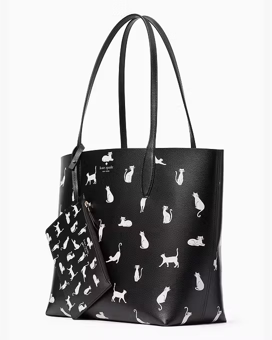 Whiskers Large Reversible Cat Tote Bag | Kate Spade Outlet