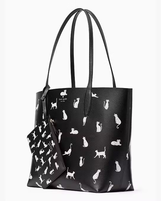 Whiskers Large Reversible Cat Tote Bag | Kate Spade Outlet
