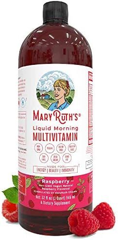 Amazon.com: Morning Liquid Vitamins by MaryRuth's (Raspberry) Vegan Multivitamin A B C D3 E Trace... | Amazon (US)