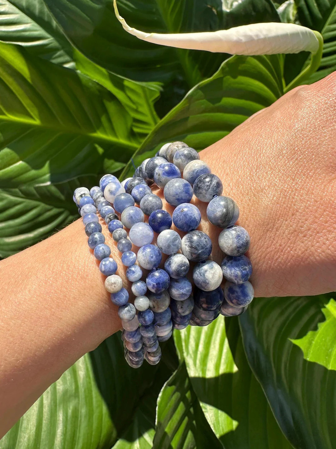 Sodalite Crystal Bracelet, 4mm, 6mm, 8mm Bead Sodalite Stretch Bracelets, Premium Natural Gemston... | Etsy (US)