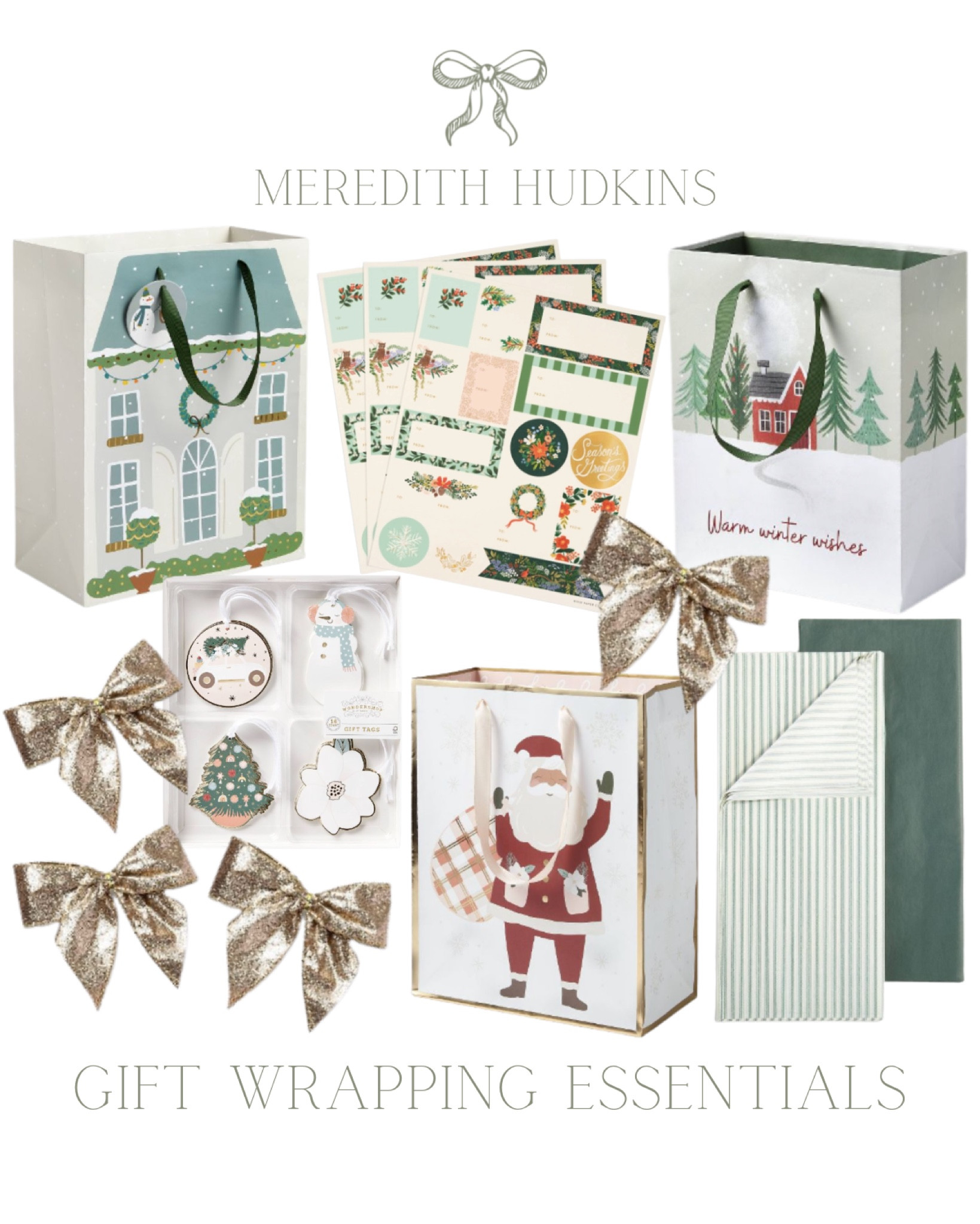 Christmas essentials, holiday essentials, preppy, closet, timeless, target, target Christmas, rifle paper company, gift bag, gift tags, gold bows, Santa, tissue paper

#LTKunder50 #LTKSeasonal #LTKHoliday