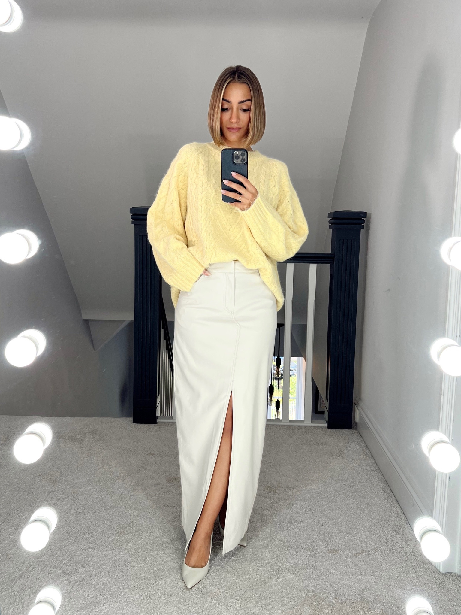 This pastel yellow is also going to be everywhere this season. Which I love as it brings a bit of a
summery feel through winter! This jumper is so soft and cosy and I'm really enjoying it with this cream Leather which makes it look high end.

Leather or faux leather pieces are always in my winter wardrobe so they're definitely sticking around this season!
I'm adding this leather maxi as an update. I usually go for black leather so the cream is new for me. It's easy to make it more dressed down with an oversized jumper or you could dress up for drinks.

#LTKSeasonal #LTKstyletip #LTKeurope