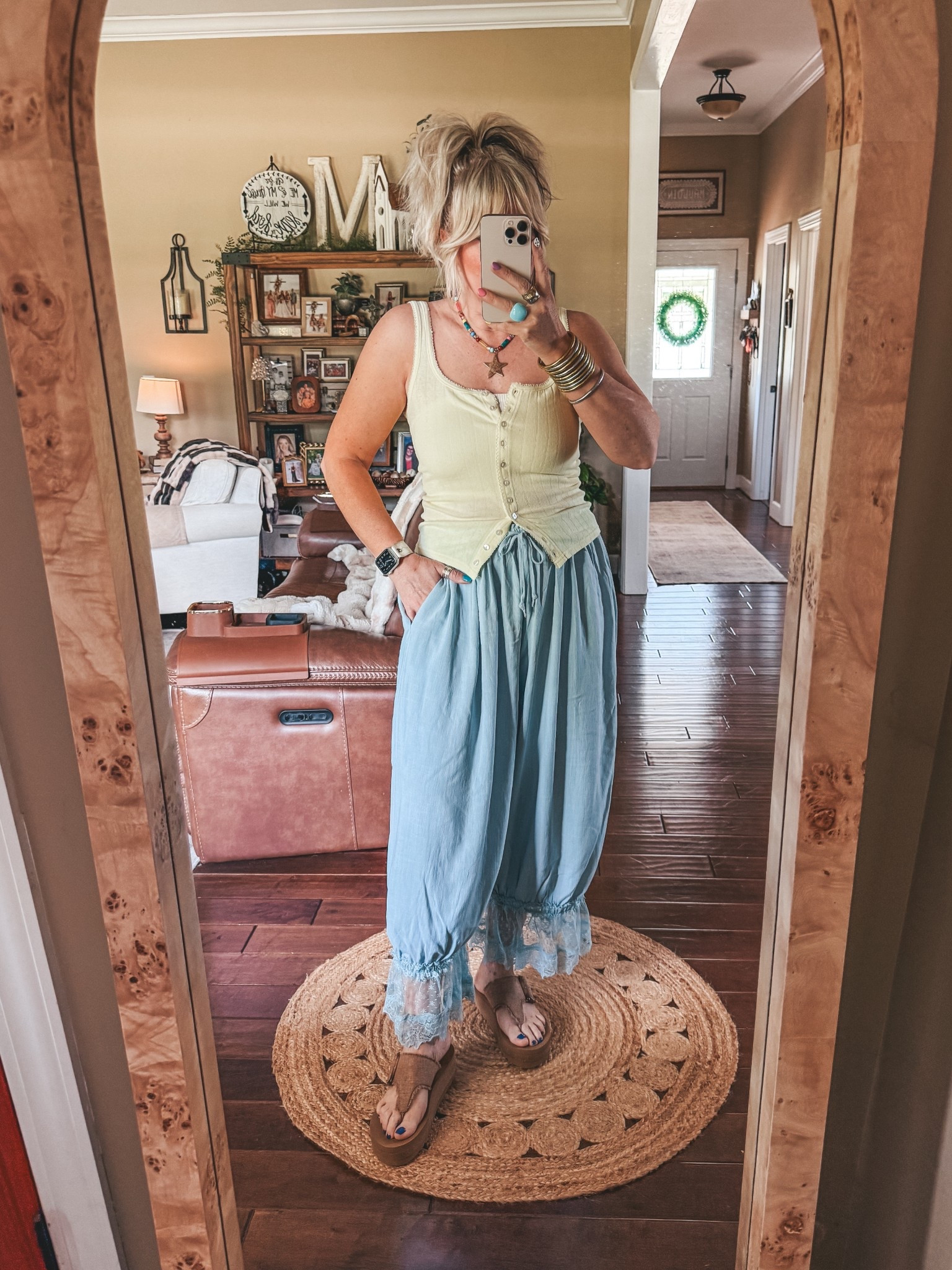 Yellow tank M
Bandeau top L/XL
Pants M
Sandals true to size 
@Yellow Box #ad #sponsored #yellowboxpartner

#LTKOver40 #LTKootd #LTKgrwm