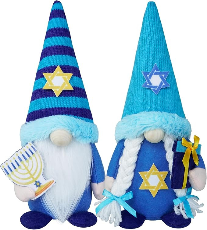 Hanukkah Gnomes Decorations for Home- Jewish Gifts Plush Gnome with Chanukah Menorah- Hanukkah De... | Amazon (US)