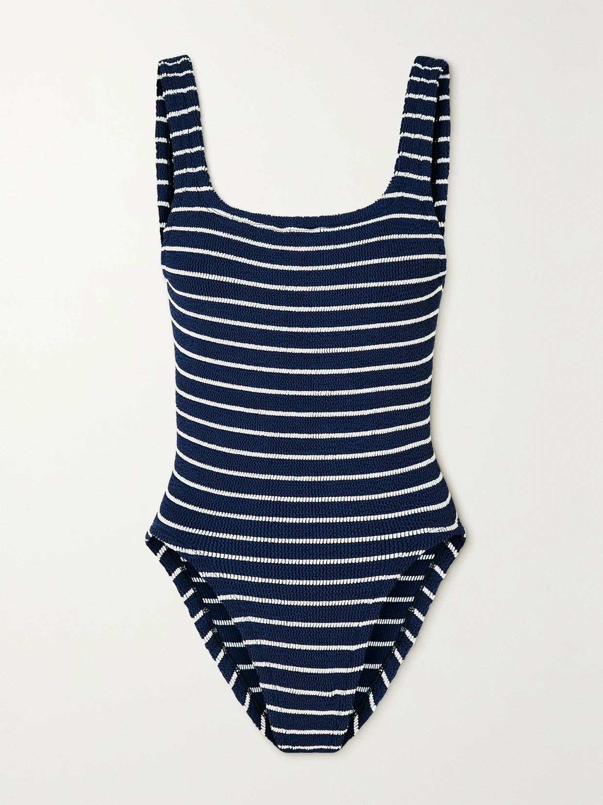 Hunza G - + Net Sustain Striped Seersucker Swimsuit - Blue | NET-A-PORTER (US)