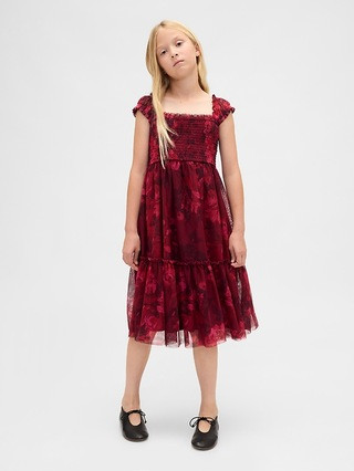 Kids Tulle Cap-Sleeve Midi Dress | Gap (CA)