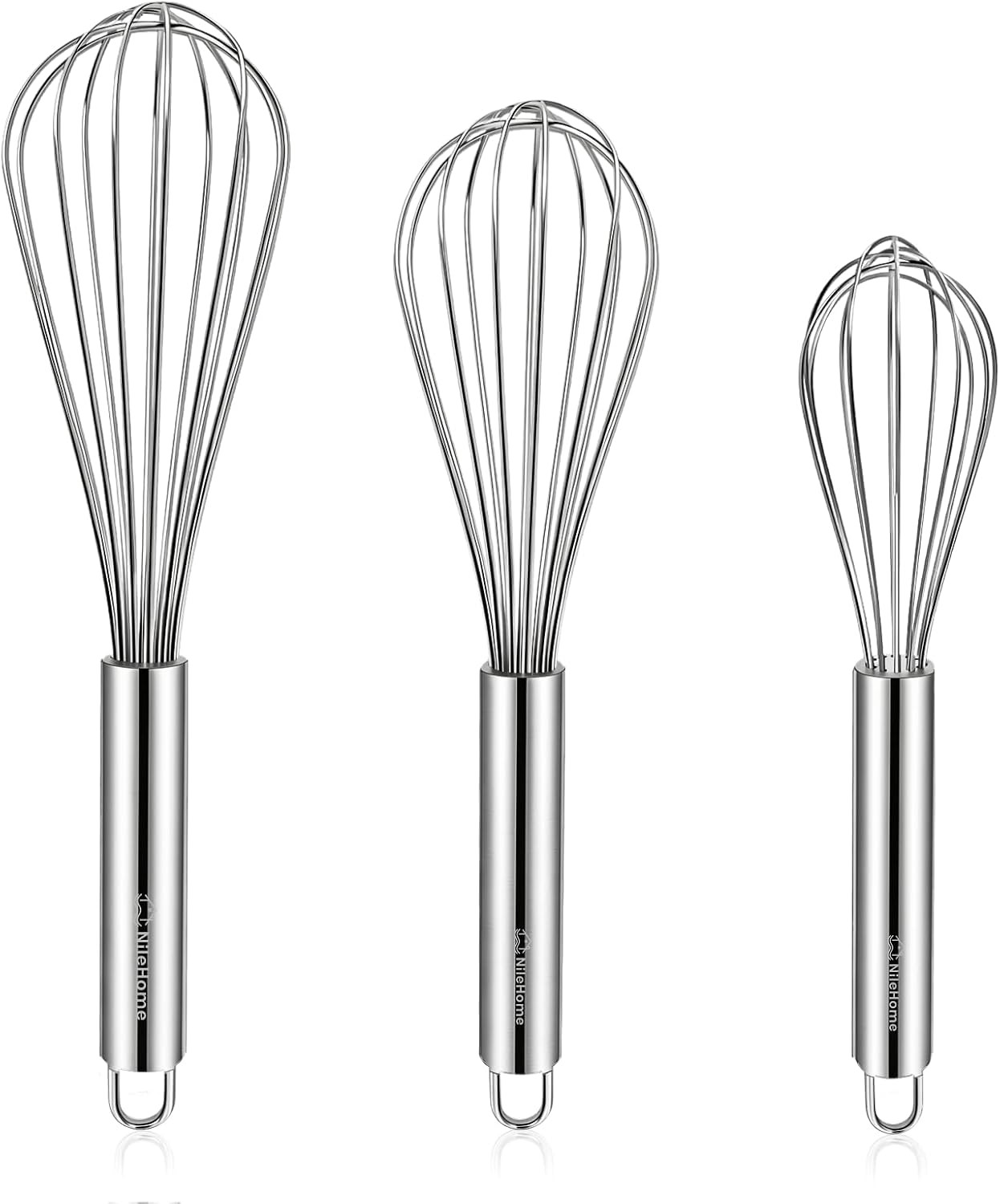 3-Pack Stainless Steel Whisk Set, Kitchen Utensils for Cooking | Amazon (US)