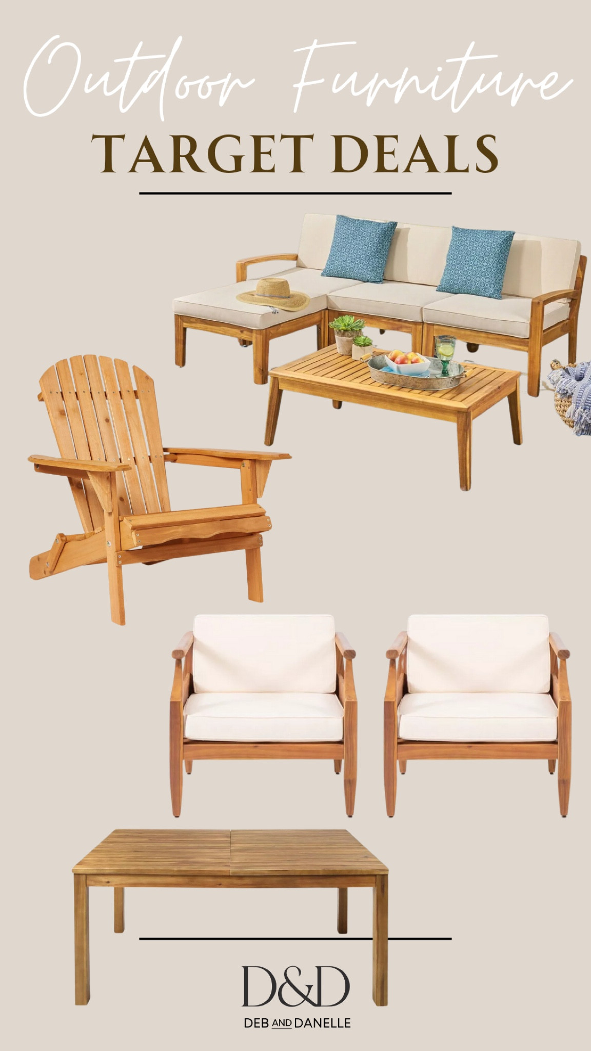 Target Circle Week deals start today! See these great deals on these woods and white themed outdoor furniture pieces. 

#LTKSummerSales #LTKHome #LTKSaleAlert