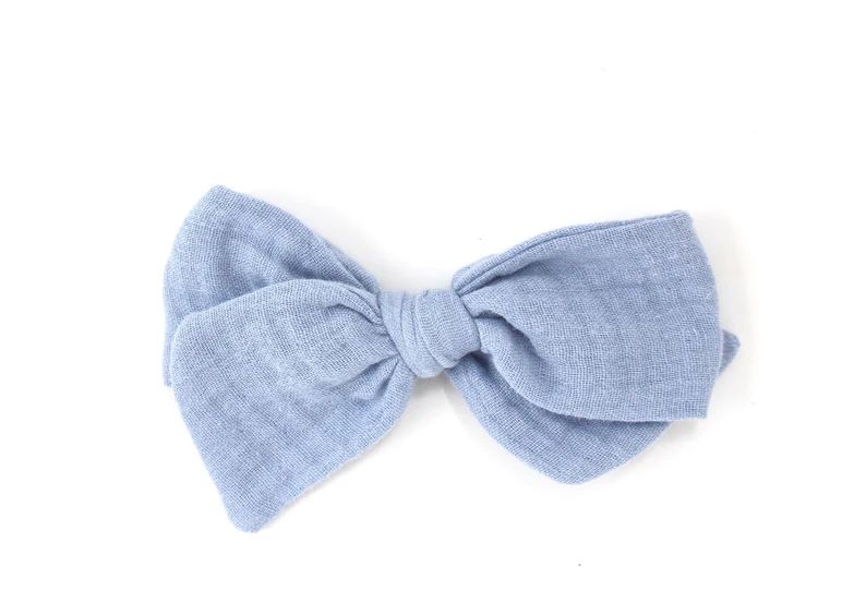 Fabric "Grace" knot bow// nylon headband or alligator clip// baby girl/ toddler/ big girl - Periw... | Etsy (US)