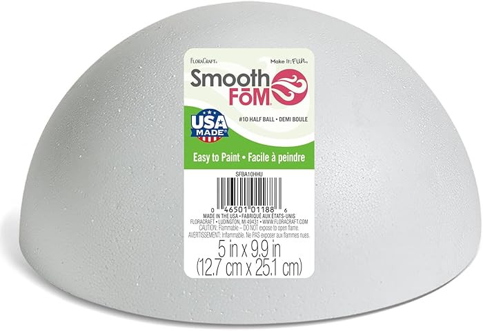 FloraCraft SmoothFōM Hollow Half Ball 5 Inch x 9.9 Inch White | Amazon (US)