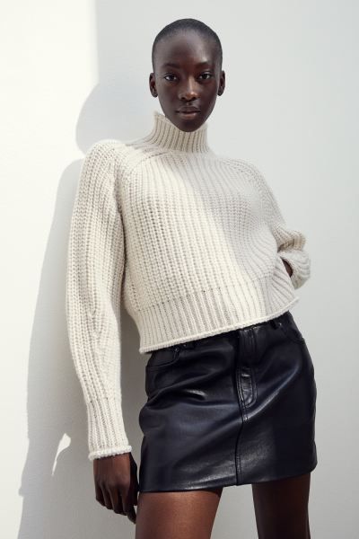 Knit Sweater - Black melange - Ladies | H&M US | H&M (US + CA)