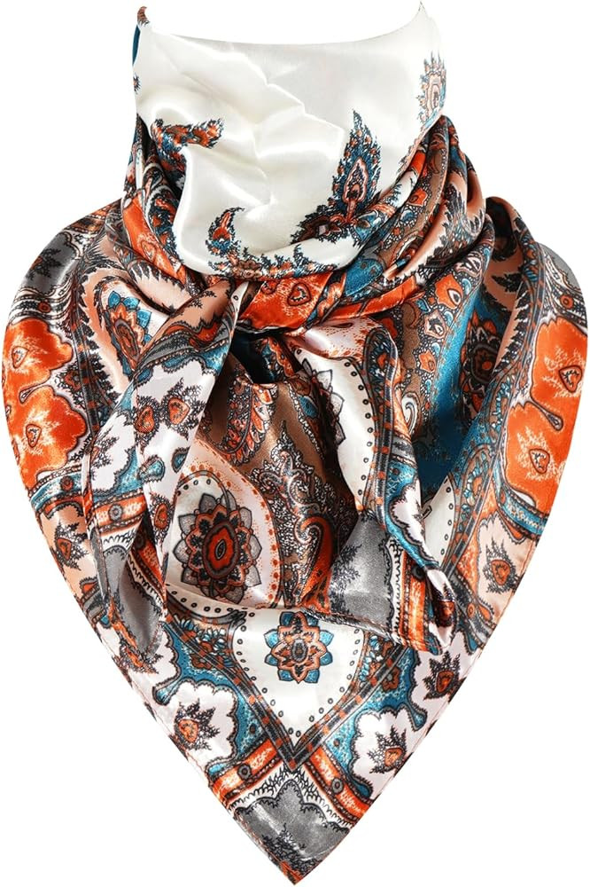 GERINLY Colorful Ethnic Wild Rag Male, Silk Like Neckerchief for Equestrian, Oversize Head Scarf ... | Amazon (US)