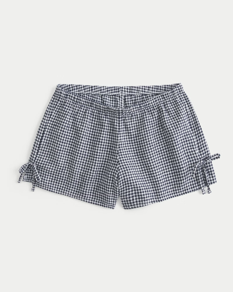 Linen-Blend Side Bow Soft Shorts | Hollister (US)