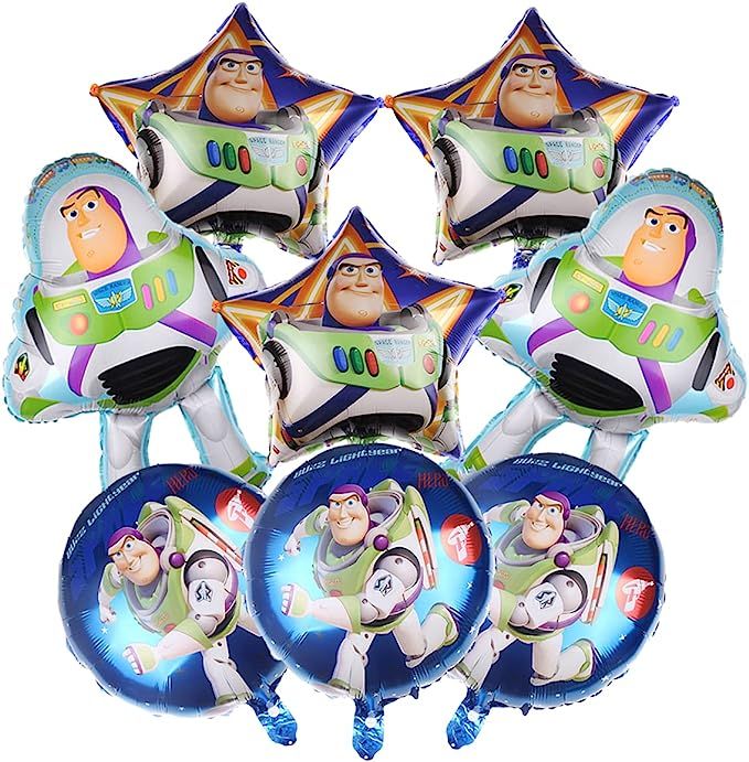8Pcs Toy Story Party Foil Balloons , Buzz Lightyear Birthday Party Decorations Supplies | Amazon (US)