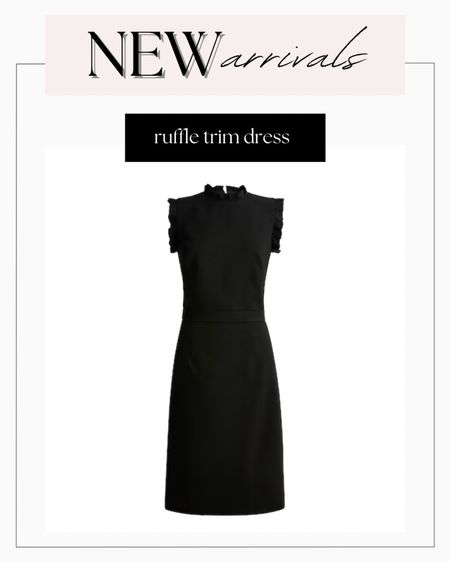 Black dress for work 
Ruffle trim dress
LBD

#LTKworkwear