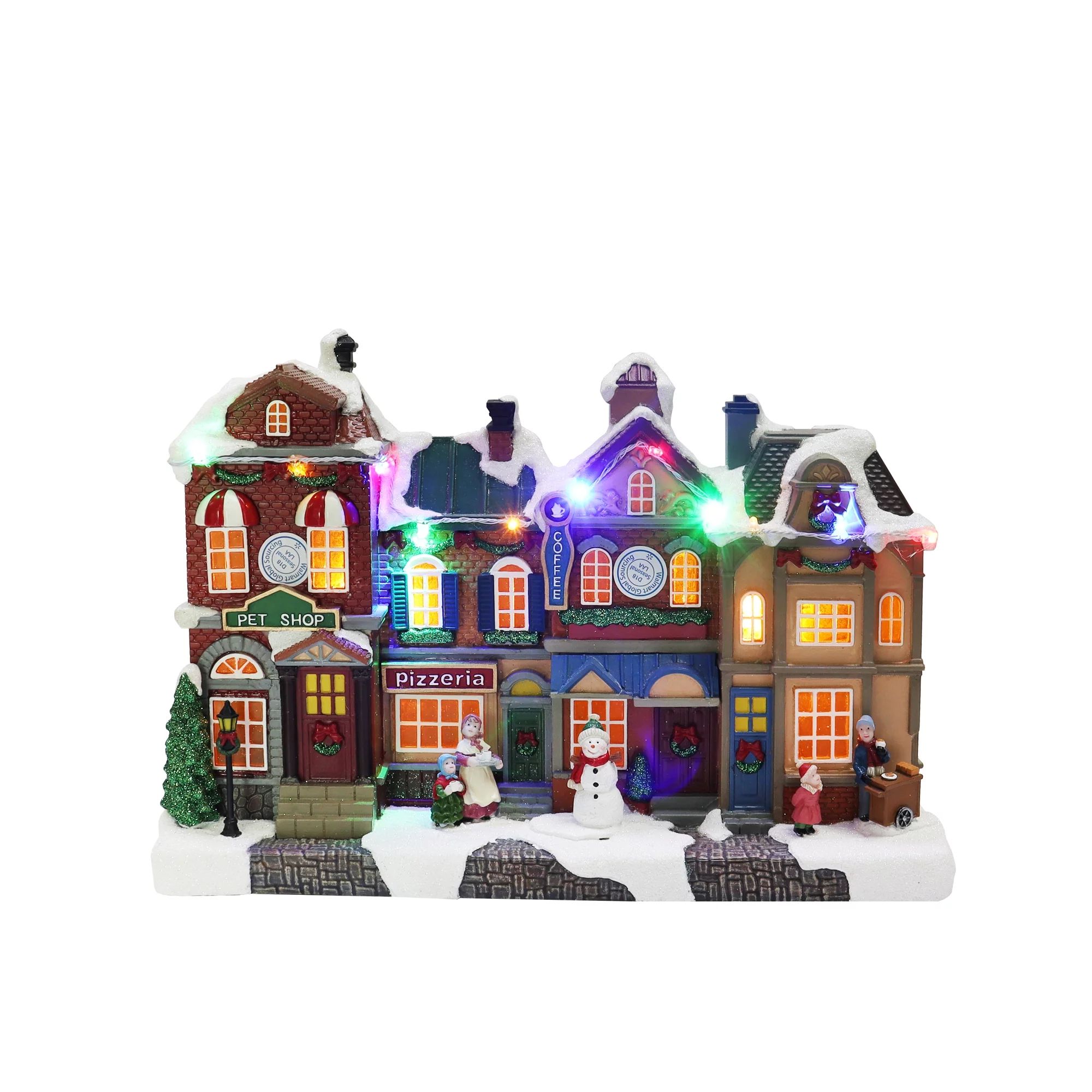 Musical LED Multi-Color Village Street, 8.66 in, by Holiday Time - Walmart.com | Walmart (US)