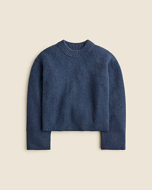 Ribbed cashmere cropped crewneck sweater | J. Crew US