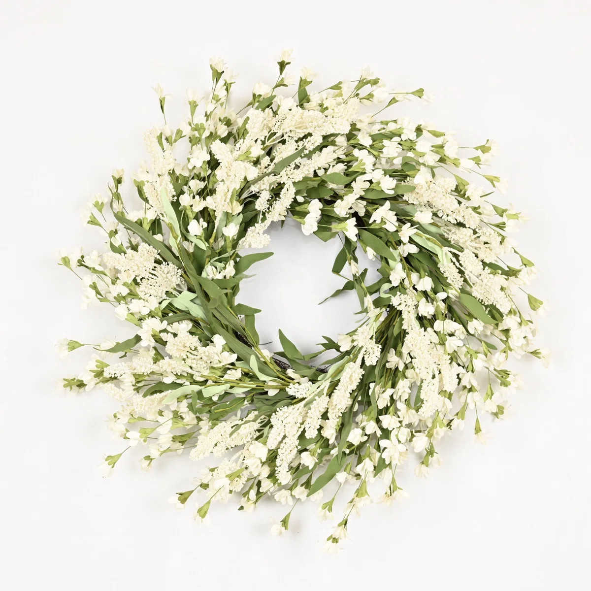 24" Artificial Farmhouse Spring Summer Blossom Cluster Greenery Foliage Berry Forsythia Front Doo... | Wayfair North America