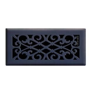 Hampton Bay Elegant Scroll 4 in. x 10 in. Steel Floor Register in Matte Black-E1402-MB 04X10 - Th... | The Home Depot