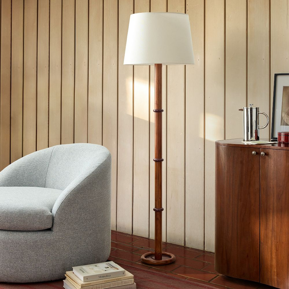 Emma Chamberlain Wood &amp; Lacquer Floor Lamp (63") | West Elm (US)