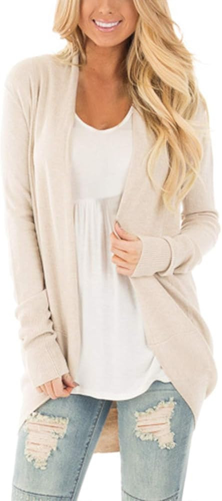 Bdcoco Women's Soft Knit Sweater Outwear Open Front Kimono Cardigans | Amazon (US)