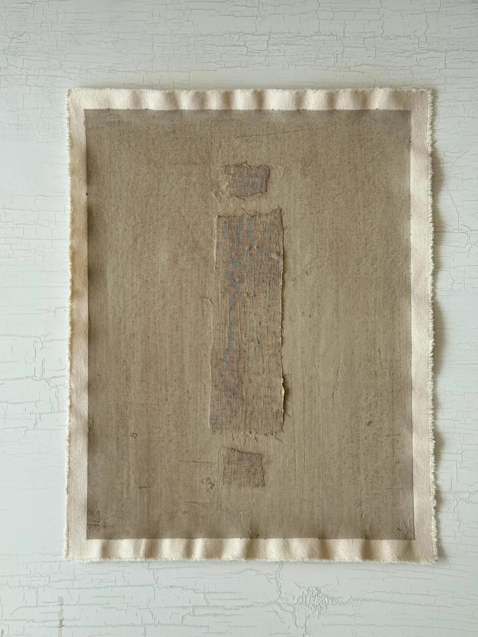 Abstract Art on Raw Cotton, 16x 20'' Artwork, Wabi Sabi Wall Art, Original Painting, Neutral Tone... | Etsy (US)