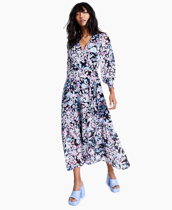 Floral-Print Wrap Maxi Dress, Created for Macy's | Macys (US)