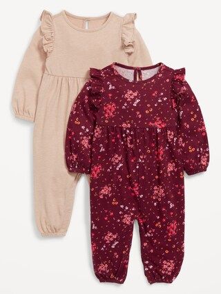 2-Pack Long-Sleeve Ruffle-Trim Jumpsuit for Baby | Old Navy (US)