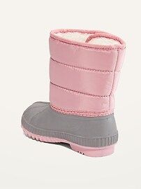 Unisex Quilted Sherpa-Lined Snow Boots for Toddler | Old Navy (US)