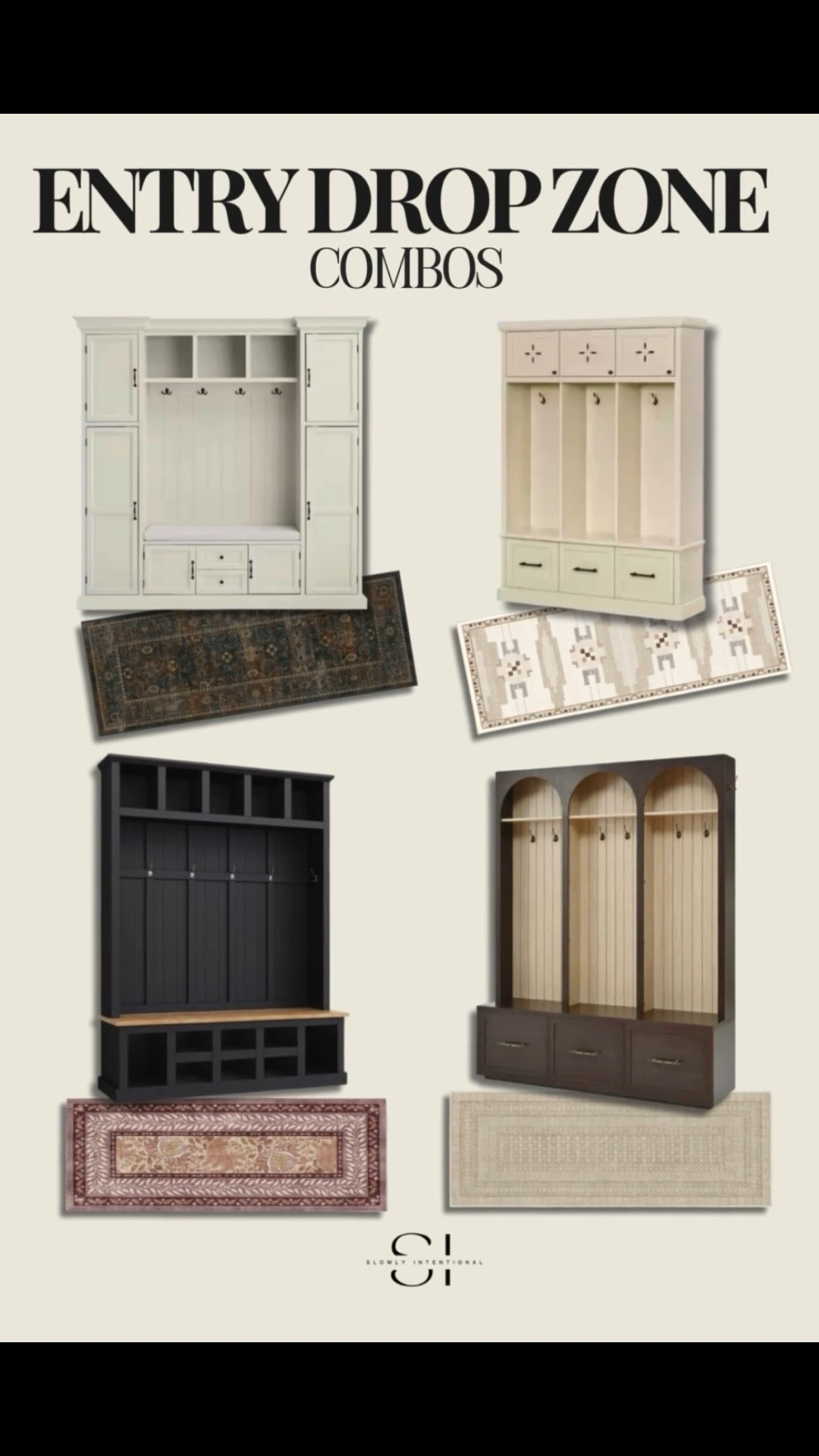 Creating an entry drop zone that actually works for real life! I paired each hall tree with a coordinating runner so it looks styled but still practical. From light and airy to dark and dramatic, these combos make it easy to pull your entry together without overthinking it. Each piece is budget-friendly and perfect for busy homes.

#LTKHome