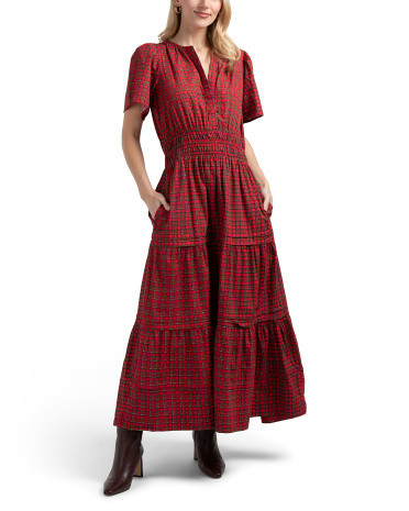 Blackwatch Smocked Waist Maxi Dress | TJ Maxx