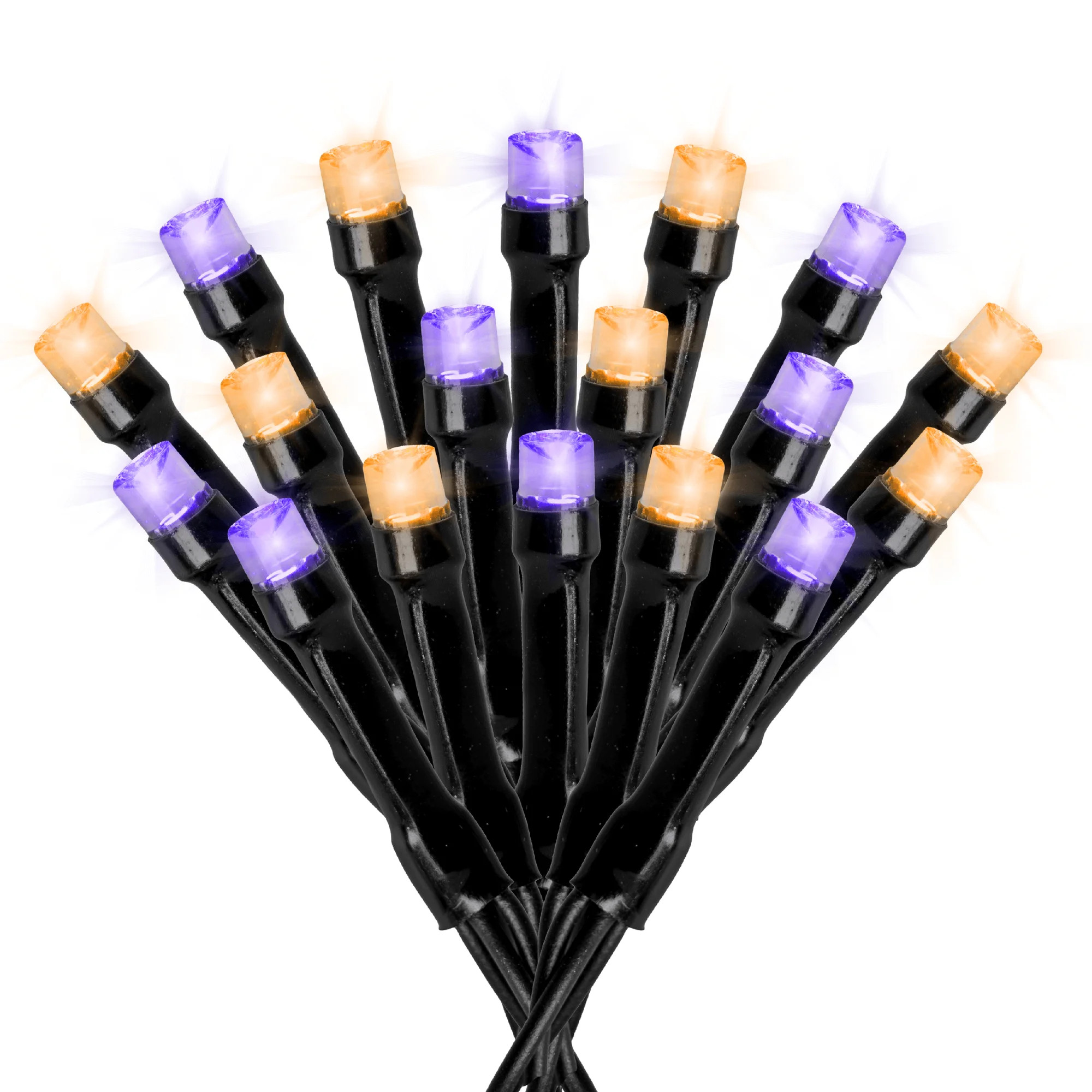 125 Solar Powered LED Halloween String Lights, 68 Feet - Purple & Orange | Walmart (US)