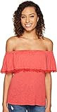 Splendid Women's Slub Off The Shoulder, Cape Red, S | Amazon (US)