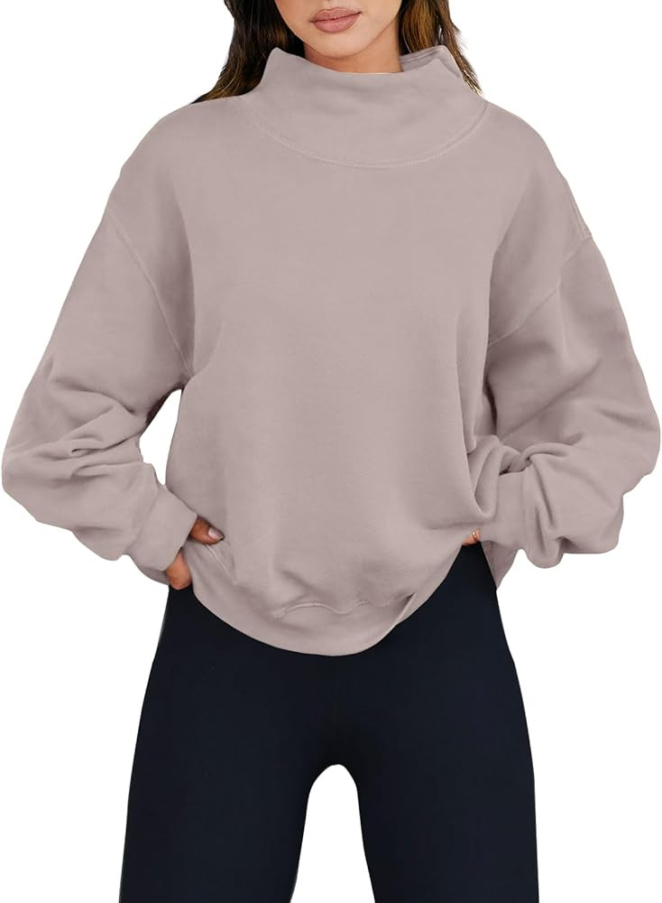 ANRABESS Womens Oversized Sweatshirts Turtleneck Pullover Long Sleeve Hoodies Tops Spring Outfits... | Amazon (US)