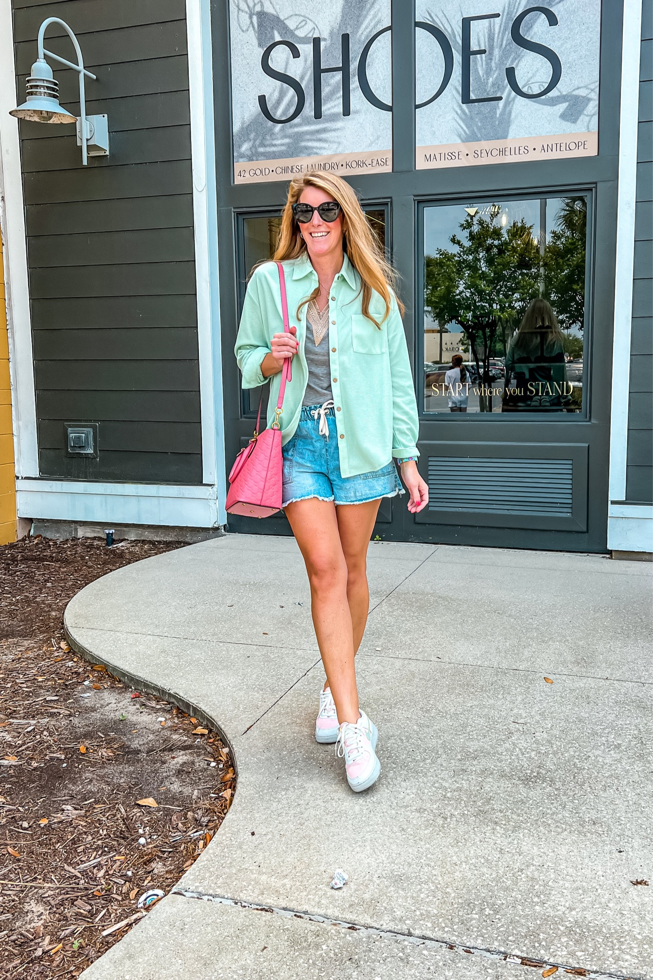 A shacket for spring! Love the mint color and the lightweight fabric is perfect for spring! 
*wearing size small 

#LTKstyletip #LTKFind #LTKSeasonal