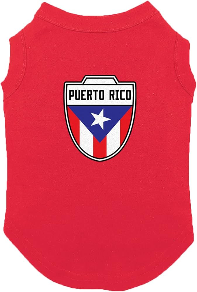 Puerto Rico - Country Soccer Crest Dog Shirt (Red, Small) | Amazon (US)