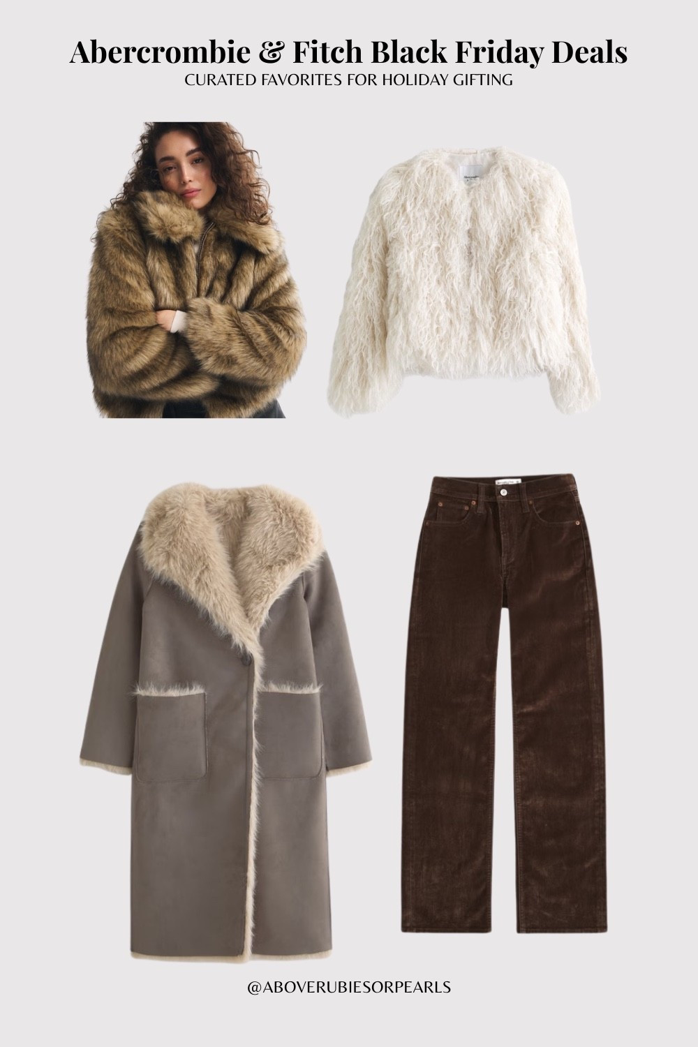 Abercrombie Black Friday Deals 🤎✨
Velvet denim + the dreamiest faux fur coats. These luxe textures make winter outfits feel instantly elevated — and everything is on sale right now.
Tap to shop the deals! 🛍️

#LTKCyberWeek #LTKHoliday #LTKGiftGuide