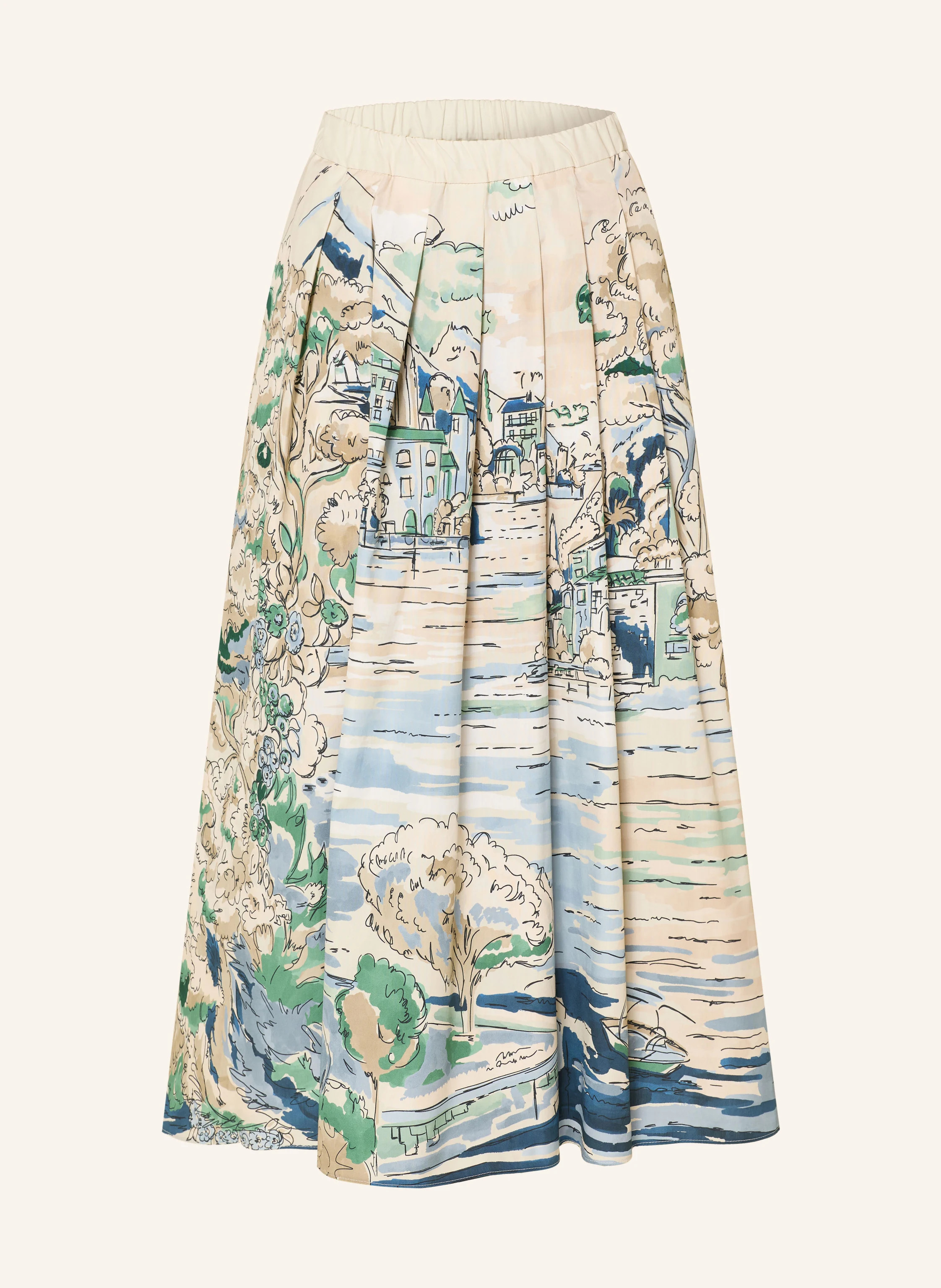 WEEKEND Max Mara Faltenrock ADEPTO in blau / beige / gr\u00fcn | Breuninger (DACH)