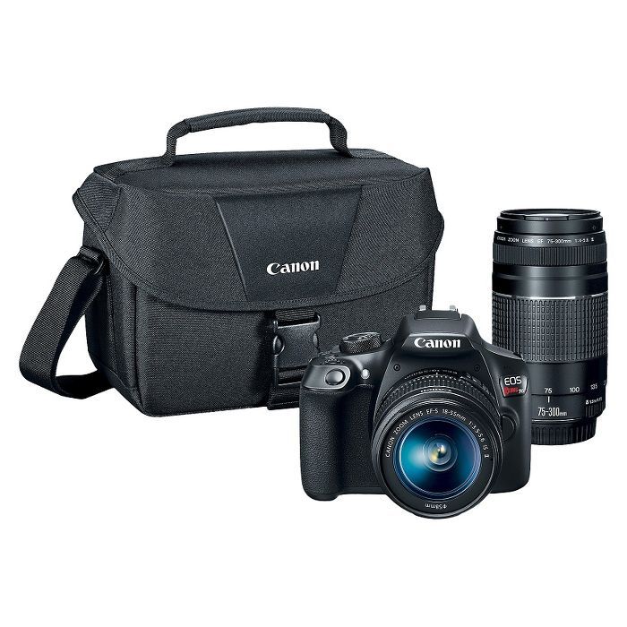 Canon DSLR EOS T6 2Lens Kit Bundle (18-55mm IS Lens, 75-300mm Zoom Lens) | Target